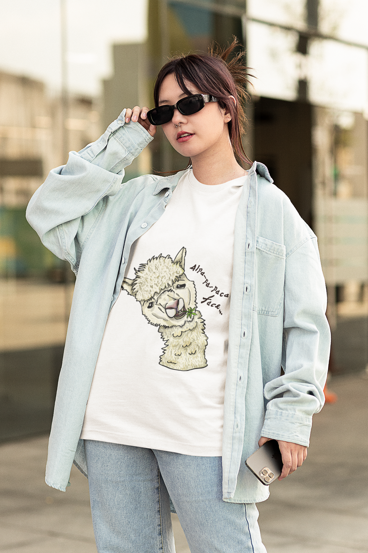 Alpa-pa-paca face / Stoned Alpaca Unisex Tee