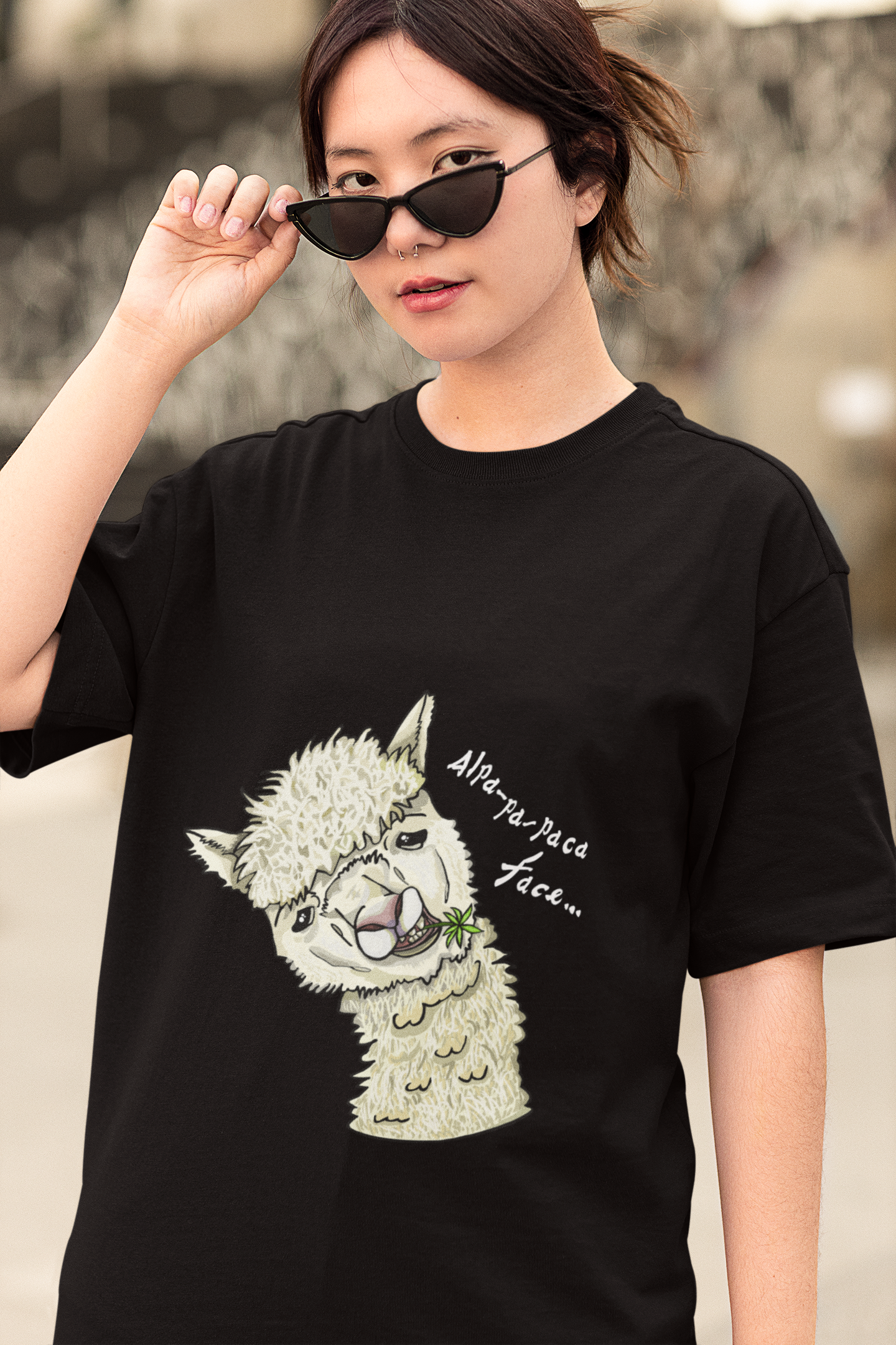 Alpa-pa-paca face / Stoned Alpaca Unisex Tee